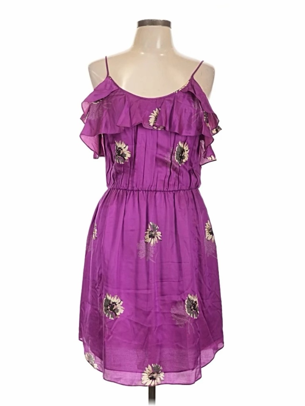 Rebecca Taylor Magenta Floral Mini Dress Y2K 2000s Size 2 Cottagecore